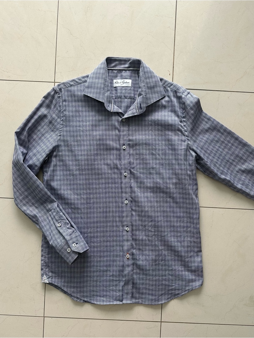 Robert Graham Men’s Button Down (16) Purple/Blue Patterned 97% Cotton